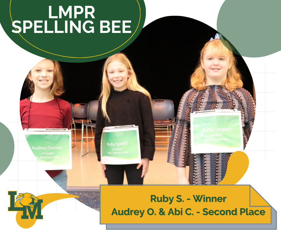 spelling bee winners - ruby s., abi c., and audrey o.